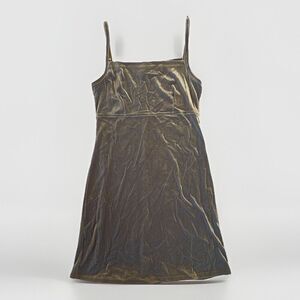 WANTED CLOTHING Mini Dress MEDIUM Fade‎ Shimmer Velvet Gold Blue Bodycon Vintage